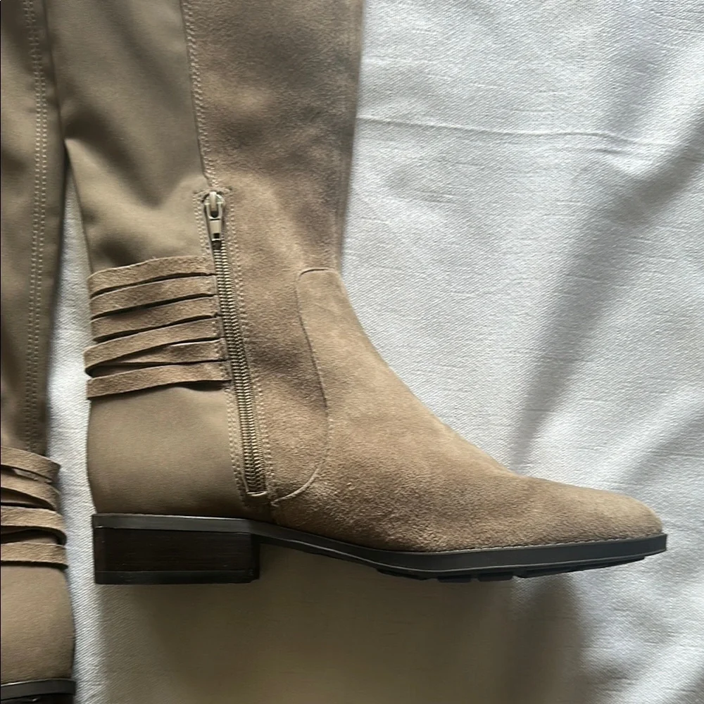 Vince Camuto Tan Over the Knee Boots with Suede Finish